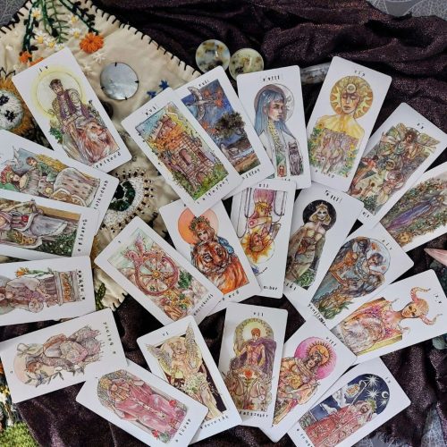 Kártyagyártás: P. Vörös Panni Tarot Nagy Arkánum .Initium. kártyák