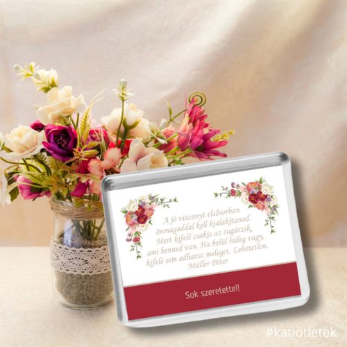 04 Idézetes akril hűtőmágnes 60x45 mm-es cserélhető képpel - Ajándéktárgy