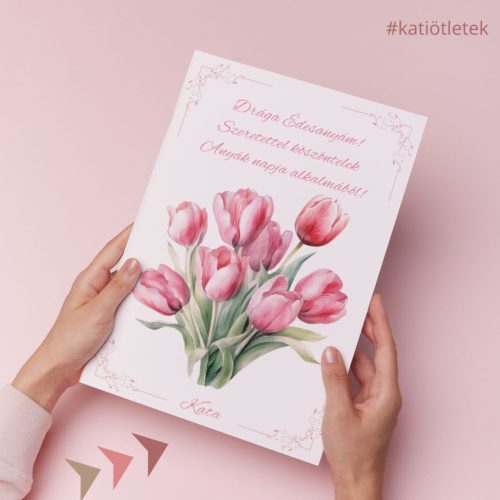 Egyedi szöveggel és névvel rendelhető Emléklap sablon Anyák napjára A/4 méret PDF (02 sablon)