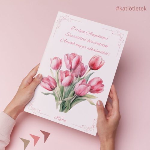 Egyedi szöveggel és névvel rendelhető Emléklap sablon Anyák napjára A/4 méret PDF (01 sablon)
