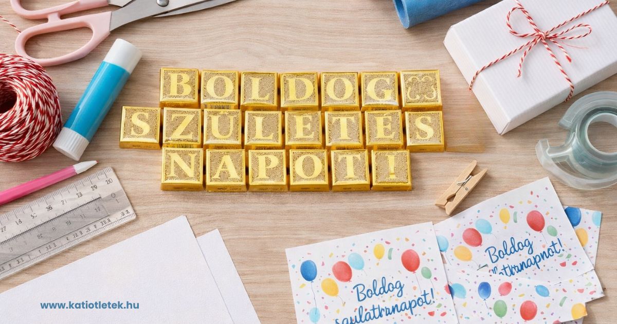 Ajándékötletem: BOLDOG SZÜLETÉSNAPOT!  minicsoki készítés egyedi betűkkel